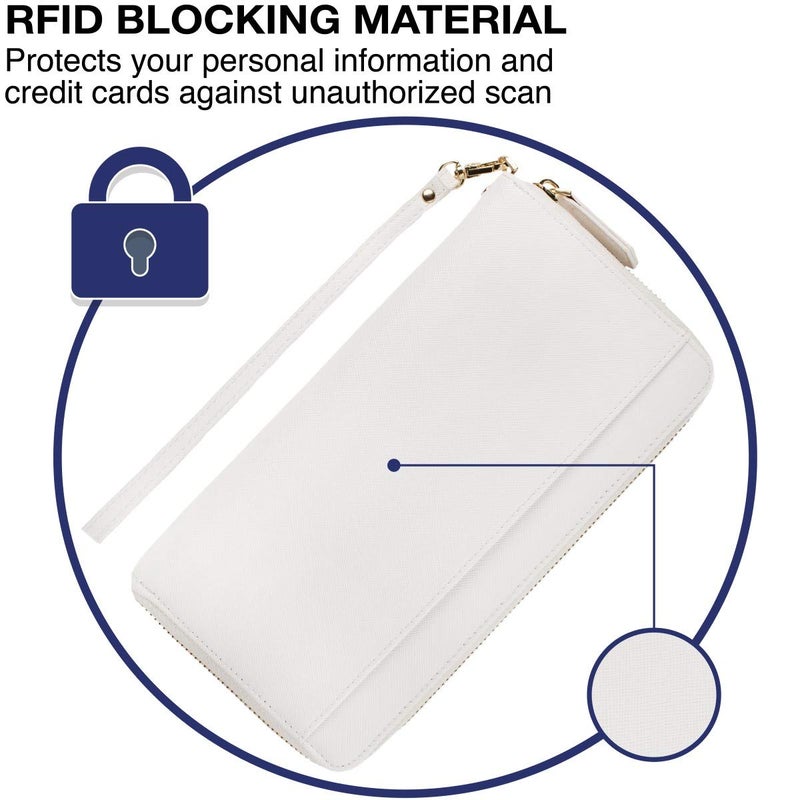 Apadi Travel Document Organizer - RFID Passport Wallet Case Family Holder Id Wristlet - Image 5